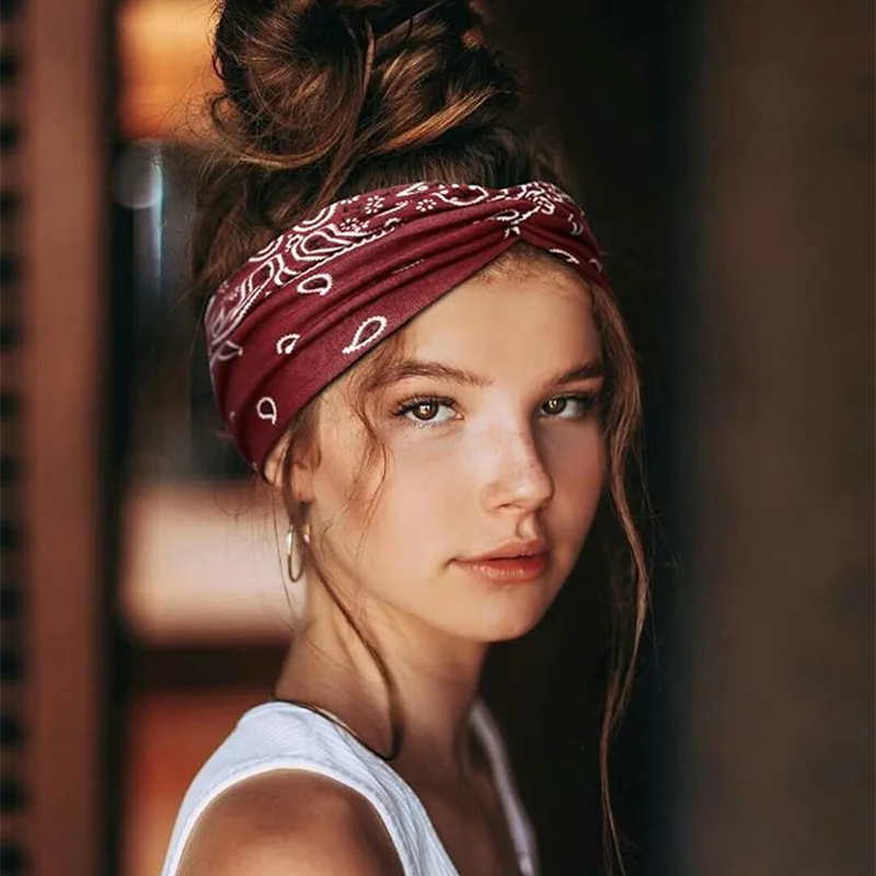 Boho Bandana Polyester Headbands Boho Bandana Polyester Headbands
