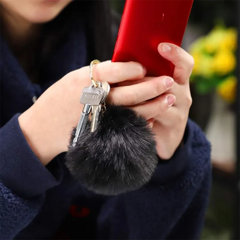 Soft Faux Fur Plush Material Keychain Soft Faux Fur Plush Material Keychain